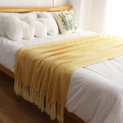 PLAID - COUVERTURE RETRO CLASSIQUE A CHEVRONS