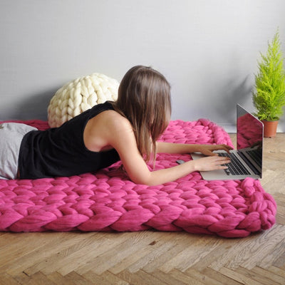 PLAID SUPER EPAIS EN LAINE TISSEE