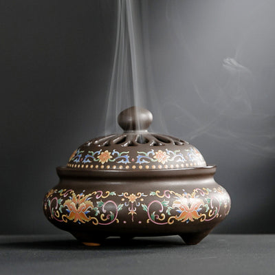 BRULE ENCENS IMPERIAL EN PORCELAINE DE DEHUA FAIT MAIN