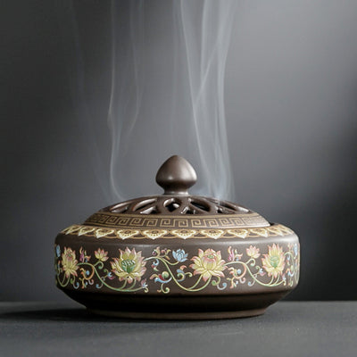 BRULE ENCENS IMPERIAL EN PORCELAINE DE DEHUA FAIT MAIN