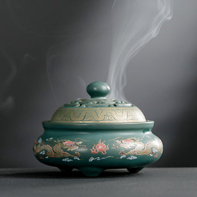 BRULE ENCENS IMPERIAL EN PORCELAINE DE DEHUA FAIT MAIN