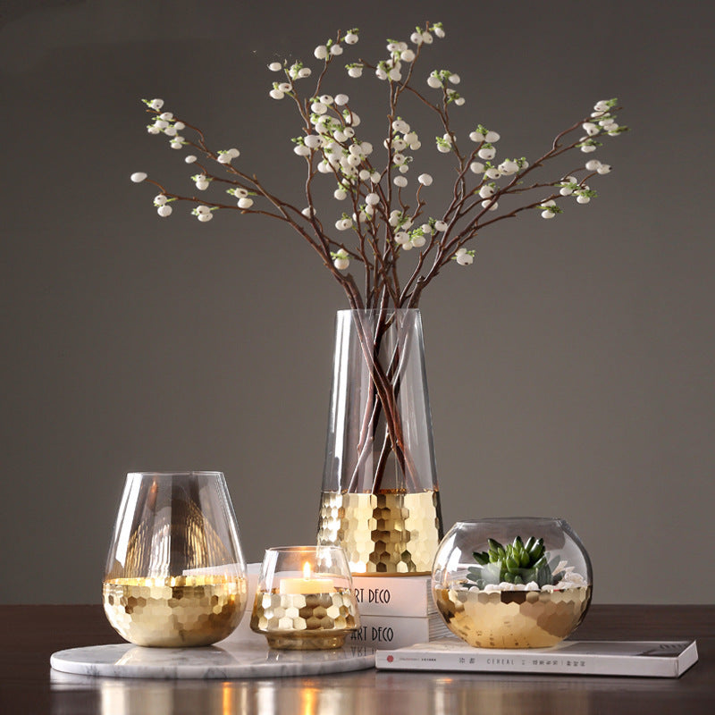 VASE EN VERRE TRANSPARENT COLLECTION « Alvéole »