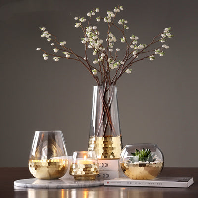 VASE EN VERRE TRANSPARENT COLLECTION « Alvéole »