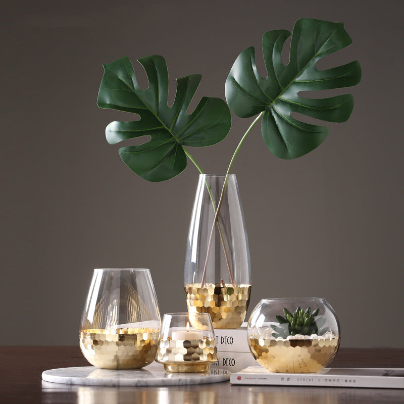 VASE EN VERRE TRANSPARENT COLLECTION « Alvéole »