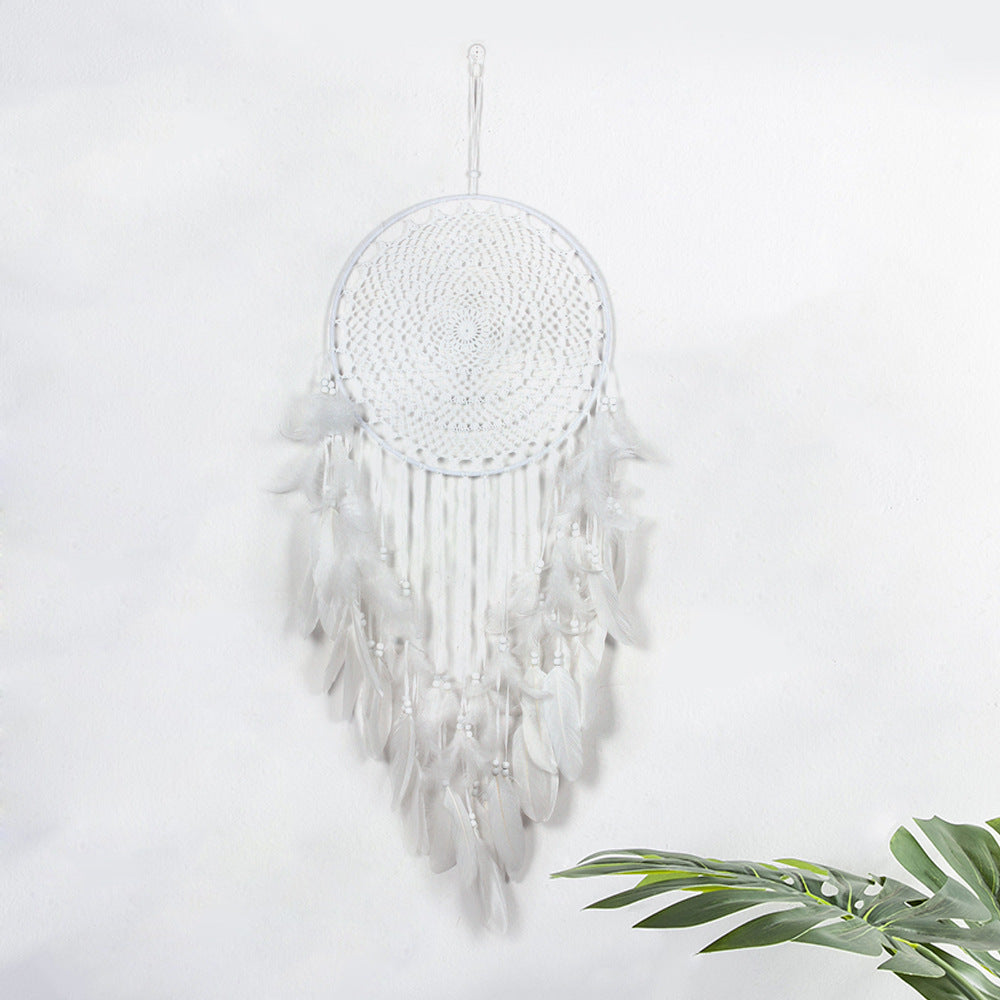 ATTRAPE-REVES EN PLUMES ET COTON NATUREL