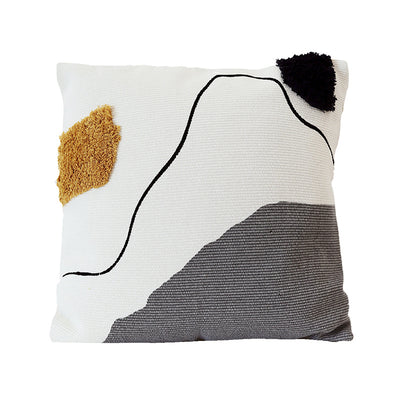 COUSSIN DECORATIF AVEC MOTIFS ABSTRAITS CAPITONNES