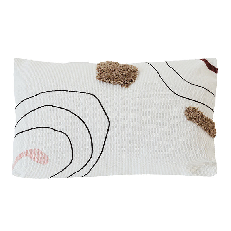COUSSIN DECORATIF AVEC MOTIFS ABSTRAITS CAPITONNES
