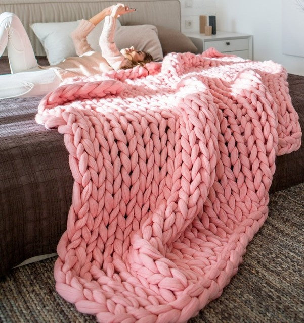 PLAID SUPER EPAIS EN LAINE TISSEE