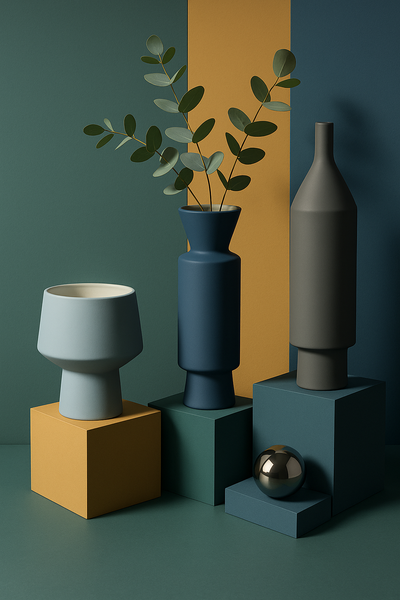 VASE DESIGN CERAMIQUE STYLE NORDIQUE - FINITION MATE