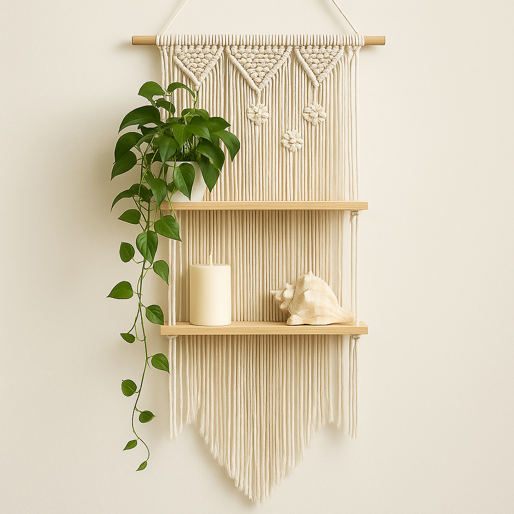 ETAGERE MURALE MACRAMé STYLE BOHEME