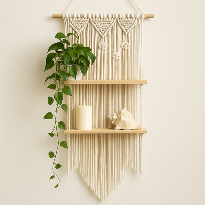 ETAGERE MURALE MACRAMé STYLE BOHEME