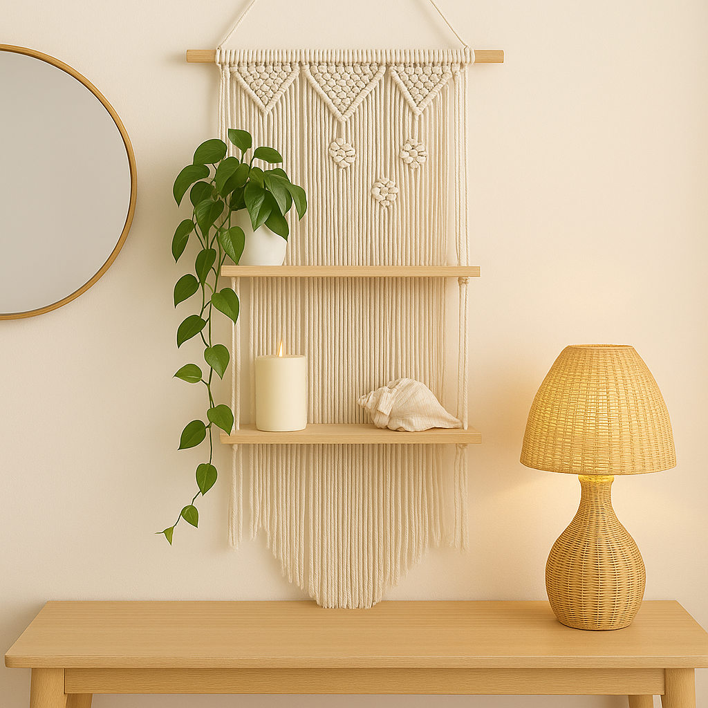 ETAGERE MURALE MACRAMé STYLE BOHEME