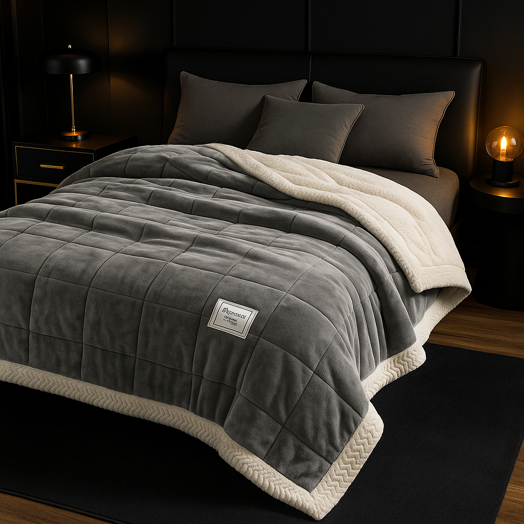 JETES DE LIT - COUVERTURE MOLLETONEE DOUBLE POLAIRE