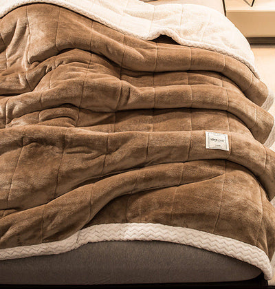 JETES DE LIT - COUVERTURE MOLLETONEE DOUBLE POLAIRE