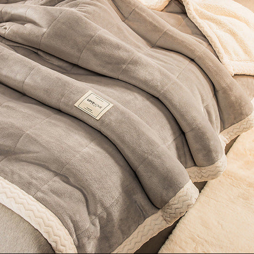 JETES DE LIT - COUVERTURE MOLLETONEE DOUBLE POLAIRE