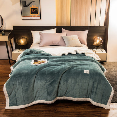 JETES DE LIT - COUVERTURE MOLLETONEE DOUBLE POLAIRE