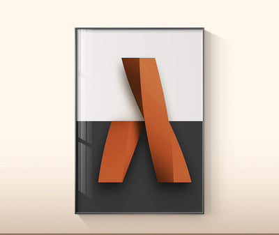 WALL ART COLLECTION : IMPRESSION SUR TOILE MODERNE TERRACOTTA