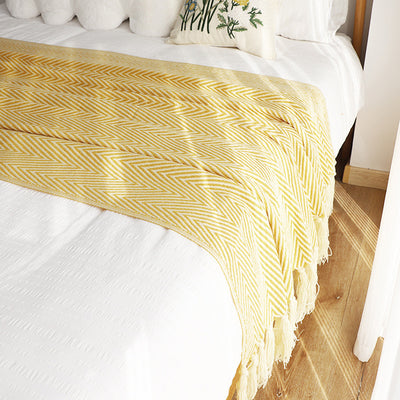 PLAID - COUVERTURE RETRO CLASSIQUE A CHEVRONS