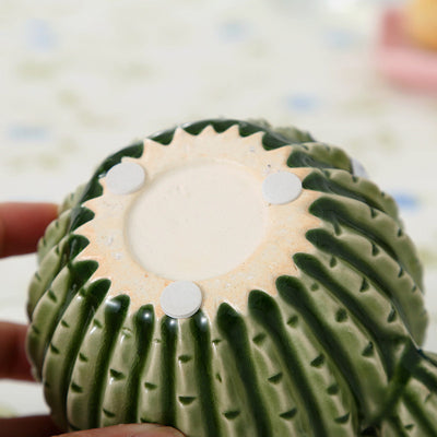 COLLECTION VASE CACTUS EN CERAMIQUE – VERT EMAILLE